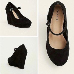 torrid BLACK FAUX SUEDE MARY JANE WEDGE